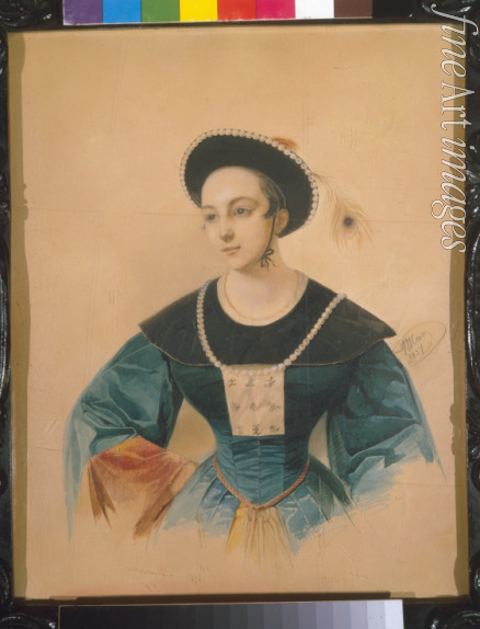 Hau (Gau) Wladimir (Woldemar) Iwanowitsch - Bildnis der Opernsängerin Anna Stepanowa (1816-1838) als Péki in 