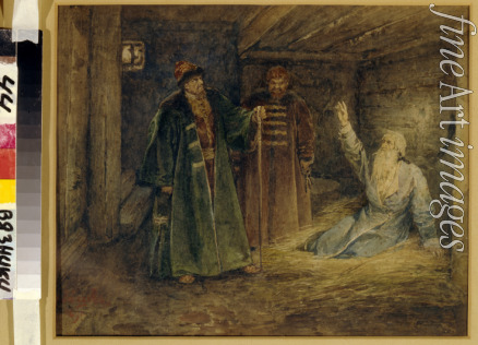 Lebedev Klavdi Vasilyevich - Tsar Ivan IV the Terrible and Malyuta Skuratov visiting Boyar Morosov