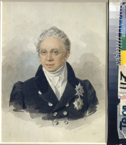 Sokolov Pyotr Fyodorovich - Portrait of Count Karl Robert Nesselrode (1780-1862)