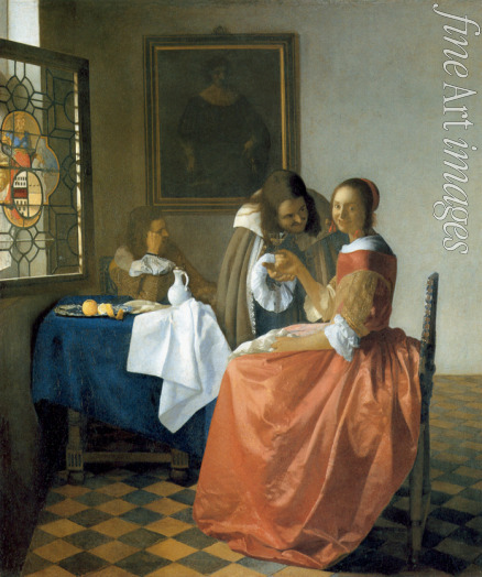 Vermeer Jan (Johannes) - Das Mädchen mit dem Weinglas