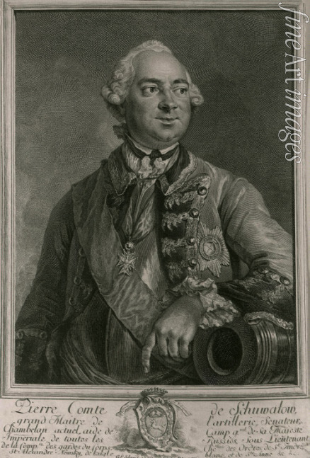 Schmidt Georg Freidrich - Porträt von Graf Pjotr Iwanowitsch Schuwalow (1711-1762)