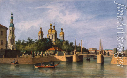 Perrot Ferdinand Victor - The Saint Nicholas Naval Cathedral in Saint Petersburg