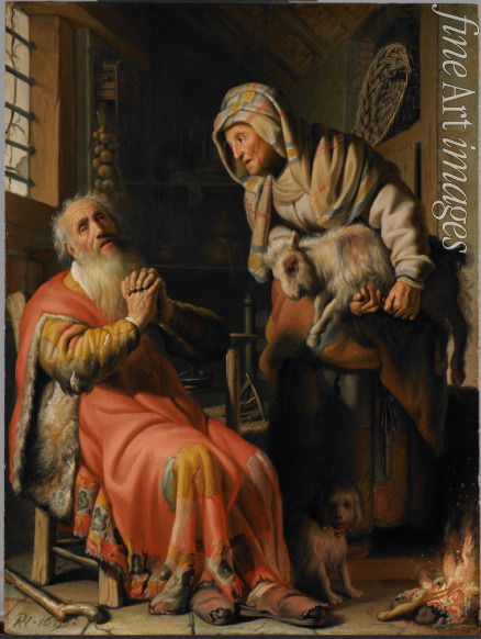 Rembrandt van Rhijn - Tobit beschuldigt Anna