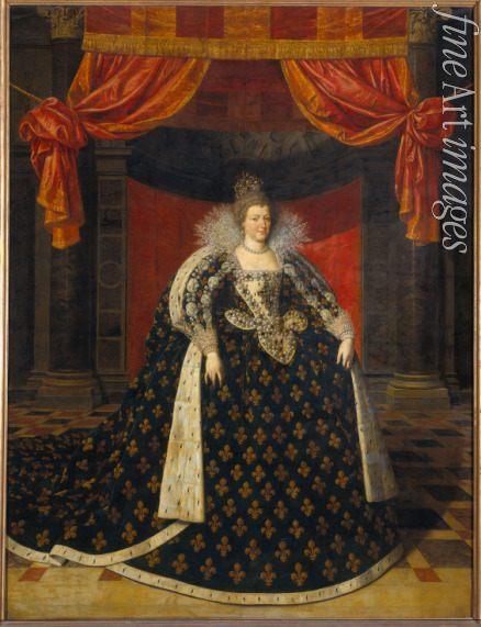 Pourbus Frans (II) (School) - Portrait of Marie de Médici (1575-1642) in full regalia