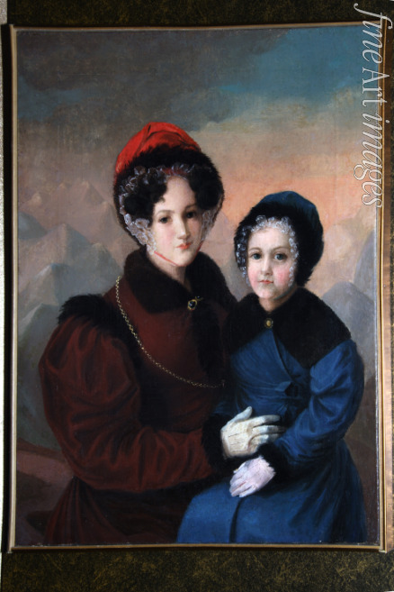 Tulov Fyodor Andreevich - Portrait of Praskovia Mikhaylovna Muravyova mit Daughter Sophia