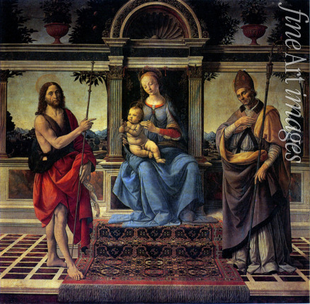Verrocchio Andrea del - Madonna und Kind mit Heiligen Johannes dem Täufer und Donatus von Fiesole