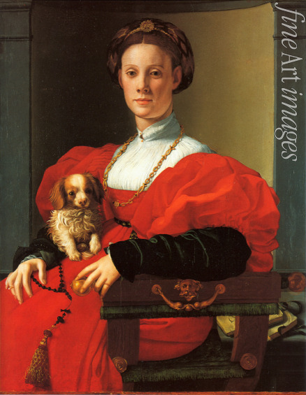 Pontormo - Bildnis einer Dame mit Hund
