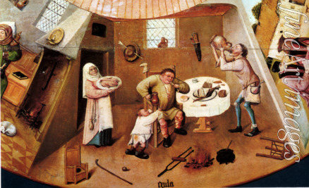 Bosch Hieronymus - Die Sieben Todsünden und Die vier letzten Dinge. Detail: Völlerei