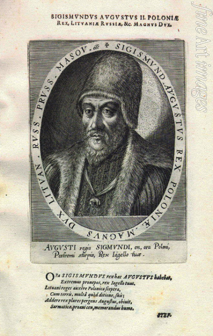Custos Dominicus - König Sigismund II. August von Polen. Aus Atrium heroicum, Augsburg 1600-1602