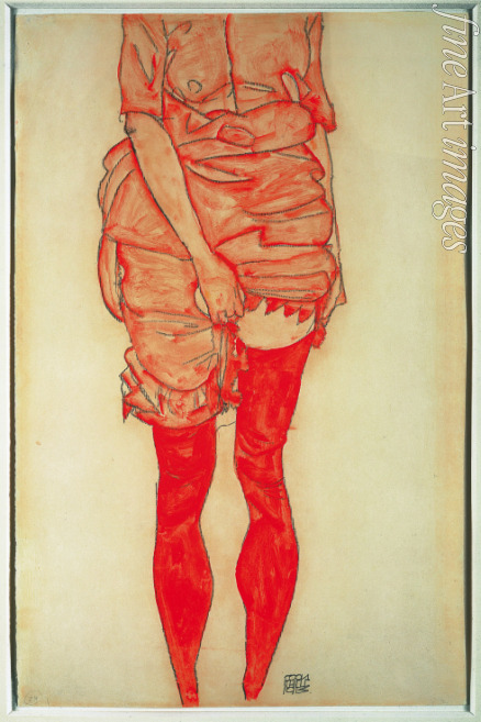 Schiele Egon - Stehende Frau in Rot