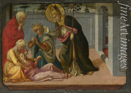 Lippi Fra Filippo - Saint Zeno exorcising the Daughter of Gallienus (from The Pistoia Santa Trinità Altarpiece)