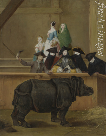 Longhi Pietro - Exhibition of a Rhinoceros at Venice