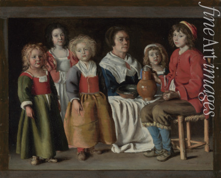 Le Nain Mathieu - A Woman and Five Children