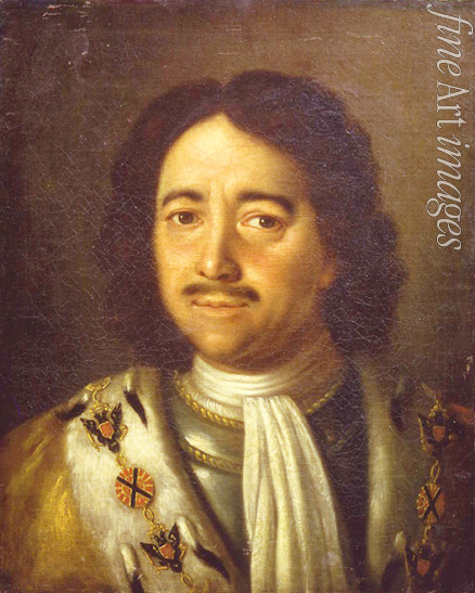 Antropov Alexei Petrovich - Portrait of Emperor Peter I the Great (1672-1725)