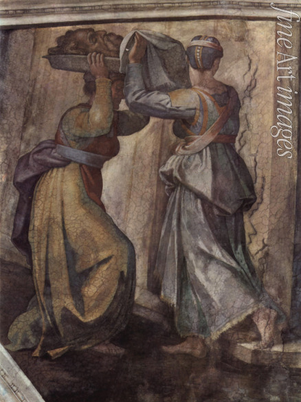 Buonarroti Michelangelo - Detail des Fresko Judith und Holofernes in der Sixtinischen Kapelle
