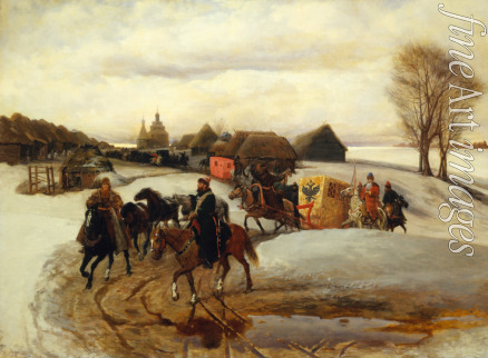 Schwarz Vyacheslav Grigoryevich - The Spring Pilgrimage of the Tsarina at the Time of Tsar Alexis I Mikhailovich