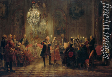 Menzel Adolph Friedrich von - Flötenkonzert Friedrichs des Großen in Sanssouci
