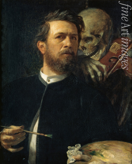 Böcklin Arnold - Selbstporträt mit fiedelndem Tod