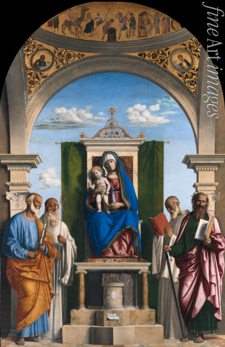 Cima da Conegliano Giovanni Battista - Enthroned Madonna with Child and Saints Peter, Romuald, Benedict and Paul