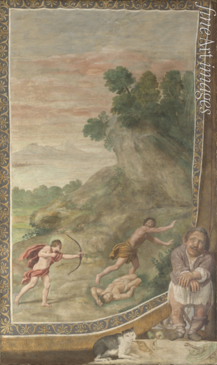 Domenichino - Apollo totet die Zyklopen (Fresko aus Villa Aldobrandini)