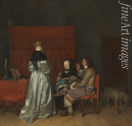 Ter Borch Gerard the Younger - Three Figures conversing in an Interior (The Paternal Admonition)