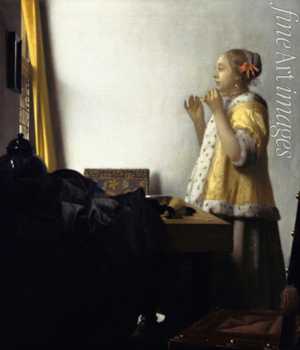 Vermeer Jan (Johannes) - Junge Dame mit Perlenhalsband