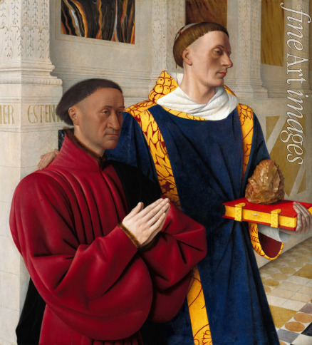 Fouquet Jean - Étienne Chevalier with Saint Stephen