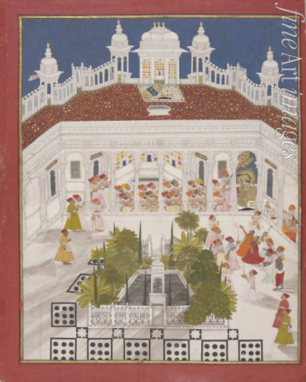 Unbekannter Künstler - Maharaja Ari Singh in seinem Palast