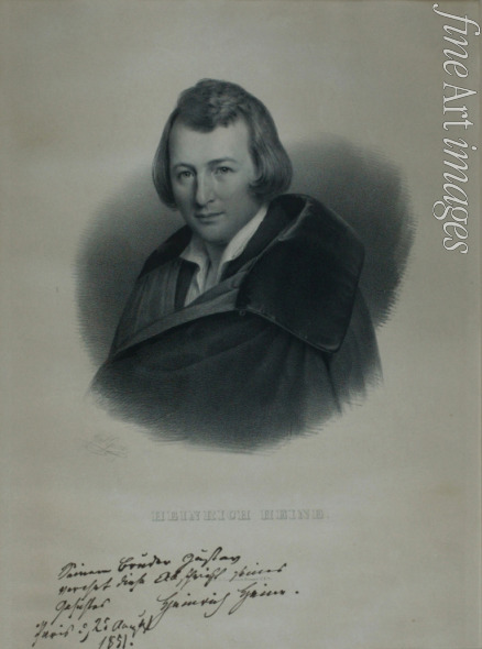 Giere Julius - Portrait of the poet Heinrich Heine (1797-1856)
