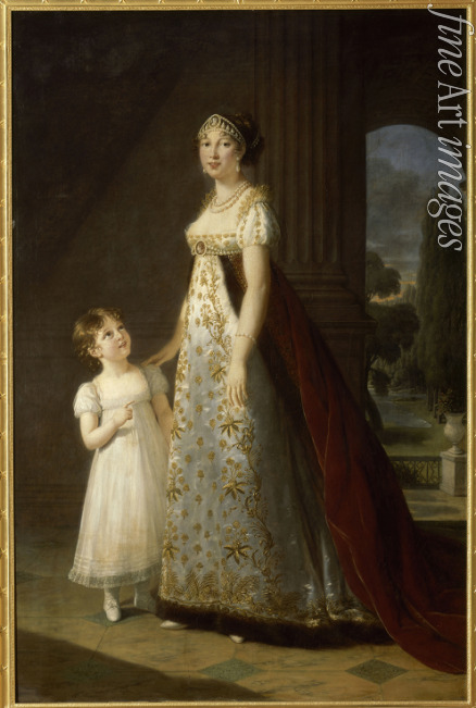 Vigée Le Brun Louise Élisabeth - Portrait of Caroline Bonaparte (1782-1839), Queen of Naples and Sicily, with her daughter, Letizia