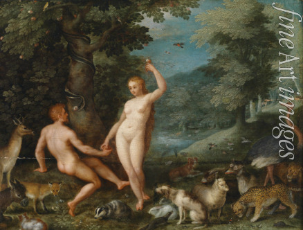 Brueghel Jan the Younger - Paradise Landscape with Eve Tempting Adam