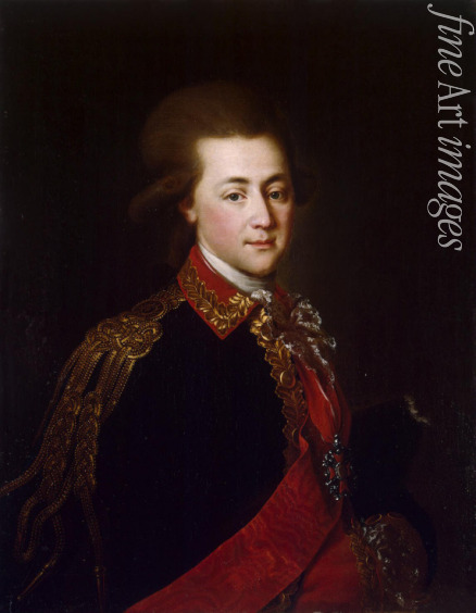 Unbekannter Künstler - Porträt des Palastadjutanten Alexander Lanskoi, Favorit der Katharina II.
