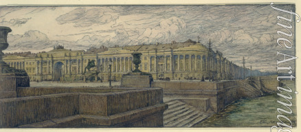 Lanceray (Lansere) Evgeny Evgenyevich - The Senate Square in St. Petersburg
