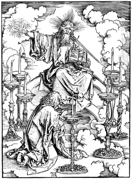 Dürer Albrecht - St John's Vision of Christ and the Seven Candlesticks. From Apocalypsis cum Figuris