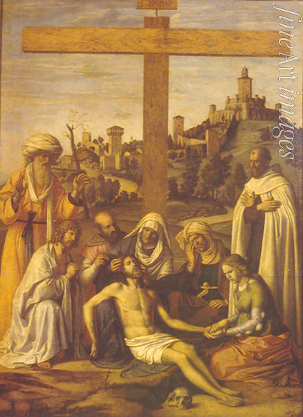 Cima da Conegliano Giovanni Battista - The Lamentation over Christ with a Carmelite Monk
