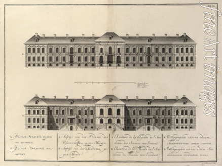 Wortmann Christian Albrecht - Gebäude der Kaiserlichen Akademie der Wissenschafften nebst der Bibliothek und Kunstkammer in St. Petersburg