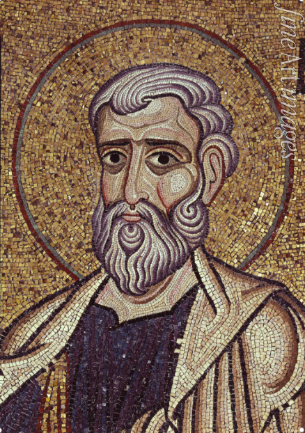 Byzantinischer Meister - Der Prophet Haggai (Detail von Mosaik-Interieur im Markusdom)