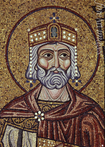Byzantinischer Meister - König David (Detail von Mosaik-Interieur im Markusdom)