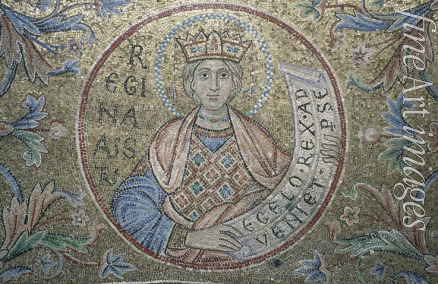 Byzantinischer Meister - Die Königin von Saba (Detail von Mosaik-Interieur im Markusdom)