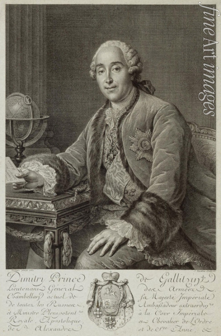Tardieu Pierre Alexandre - Portrait of Prince Dmitriy Mikhailovich Golitsyn (1721-1793)