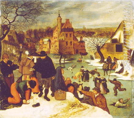 Brueghel Pieter the Younger - Winter Scene. Ice Skaters