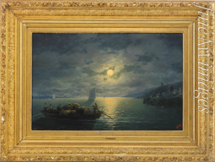 Aivazovsky Ivan Konstantinovich - Crossing the Dnepr River at Moonlit Night