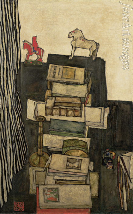 Schiele Egon - Still Life with Books (Schiele's Desk)