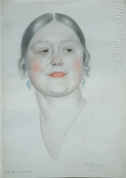 Kustodiev Boris Michaylovich - Portrait of Maria Dmitrievna Shostakovich