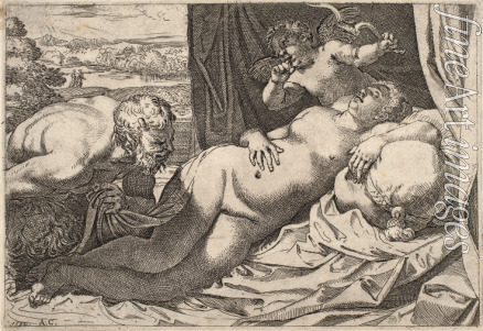 Carracci Agostino - Satyr and Nymph