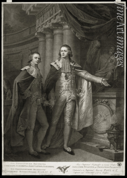 Walker James - Portrait of Grand Dukes Alexander Pavlovich and Constantine Pavlovich of Russia