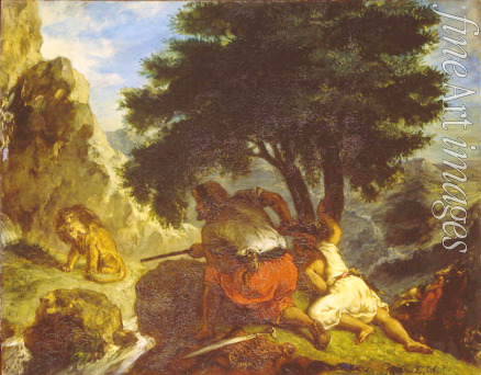 Delacroix Eugène - Löwenjagd in Marokko