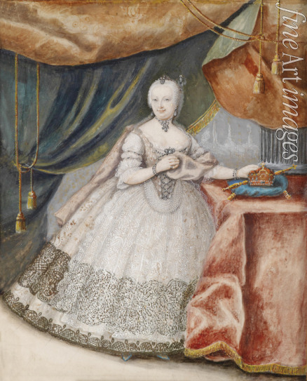 Unbekannter Künstler - Porträt der Kaiserin Maria Theresia von Österreich (1717-1780) im Spitzenkleid