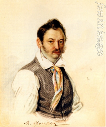 Bestuzhev Nikolai Alexandrovich - Portrait of Decembrist Fonvizin Michail A. Fonvizin (1787-1854)