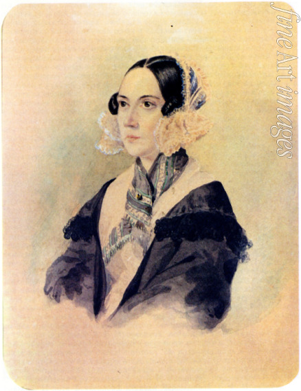 Bestuschew Nikolai Alexandrowitsch - Porträt von Dekabrist Baronin Anna von Rosen (1797-1883)